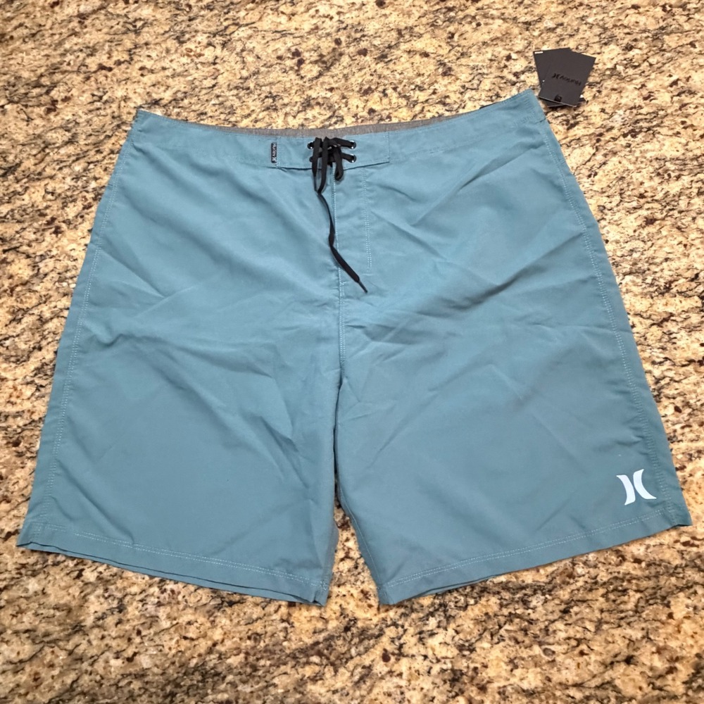 NEW Hurley Mens Blue Green Board Shorts Swim Trunks Size 40 21 Inch Length ws